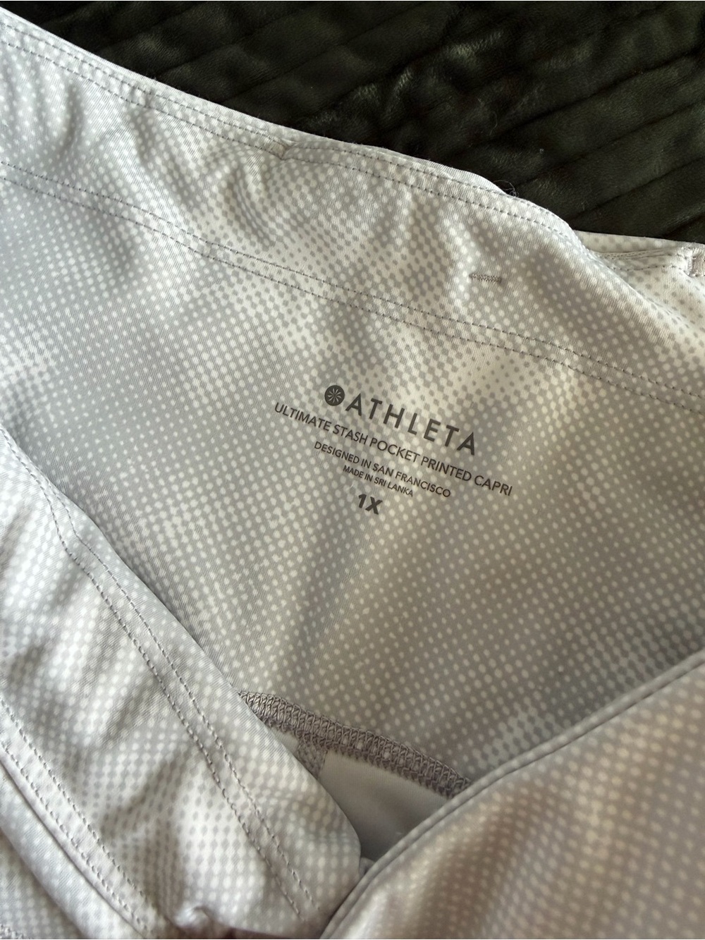 Athleta Light Gray Dot Capri Leggings